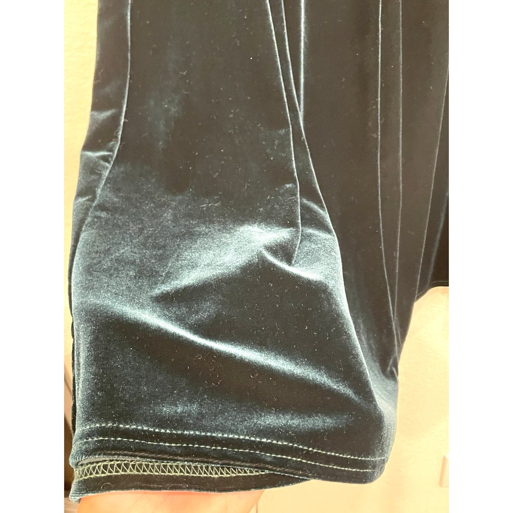 Vintage Studio Marisa Christina Skirt Petite Medium Green Soft Velvet USA grunge - Picture 2 of 7